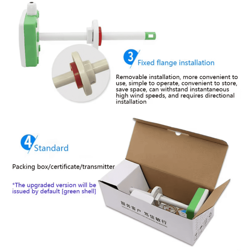 Duct Air Flow Sensor with Display