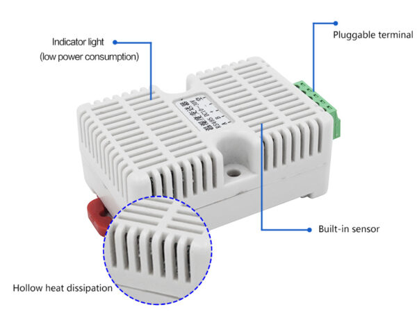 Mini Din Rail Temperature Humidity RS485 Modbus Transmitter version A / more baudrate - Image 3