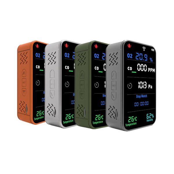 Handy Portable Ambient Air Quality Monitor for CO O2 Pressure Temperature Humidity with Flash Light EPT09-A - Image 5