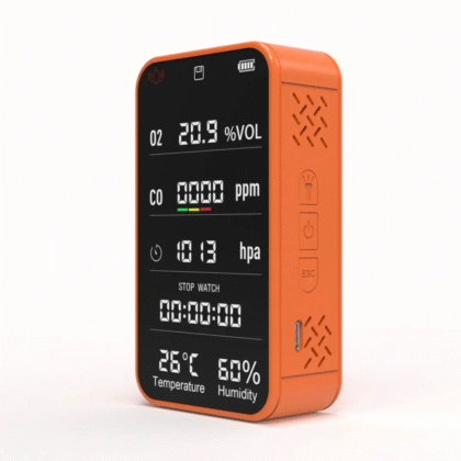 Handy Portable Ambient Air Quality Monitor for CO CO2 O2 Pressure Temperature Humidity with Flash Light EPT09-B